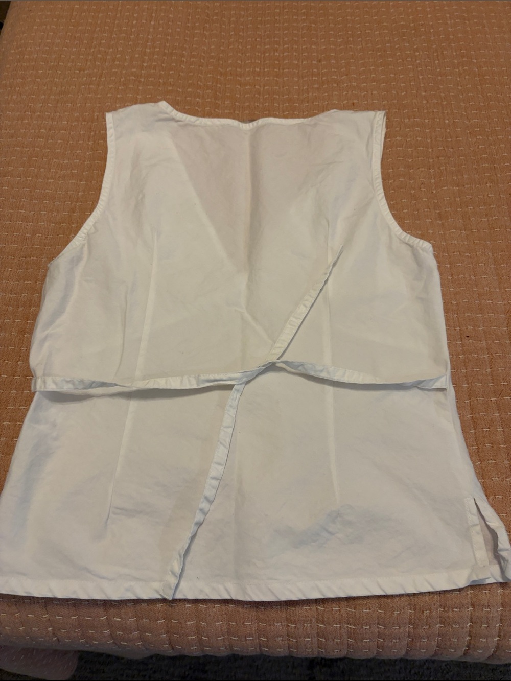 Brandy Melville White V-Neck Tank Top w/Tie Back - Picture 4 of 4
